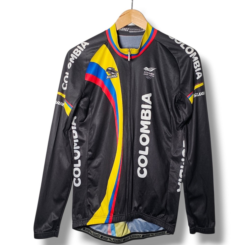 Suarez Performance Columbia Cycling Jersey L Mens Black Long Sleeve Full Zip